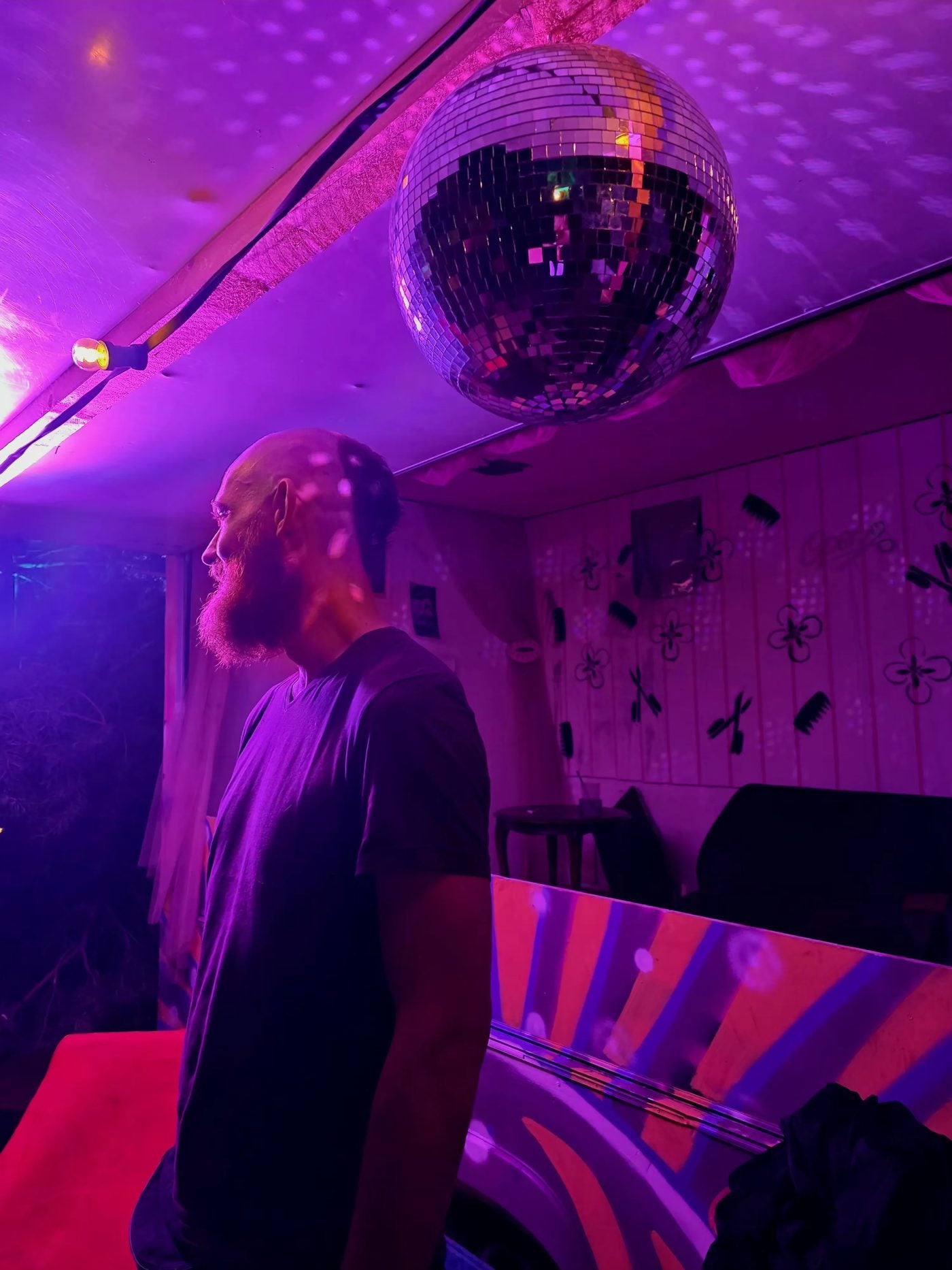 Under the disco ball